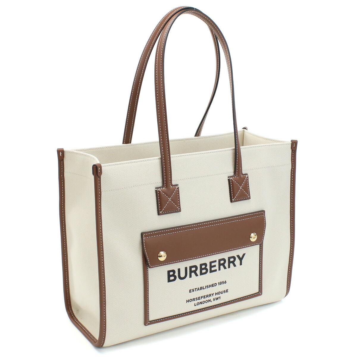 バーバリー トートバッグ レディース ブランド コットン イタリア 8044138 NATURAL-TAN ホワイト系 ブラウン系 バッグ BUR8044138011