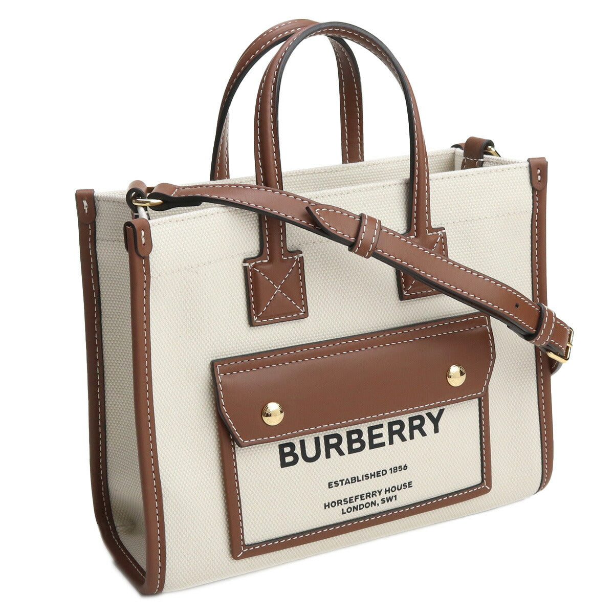バーバリー トートバッグ レディース ブランド コットン イタリア 8044143 NATURAL-TAN ホワイト系 ブラウン系 バッグ BUR8044143011