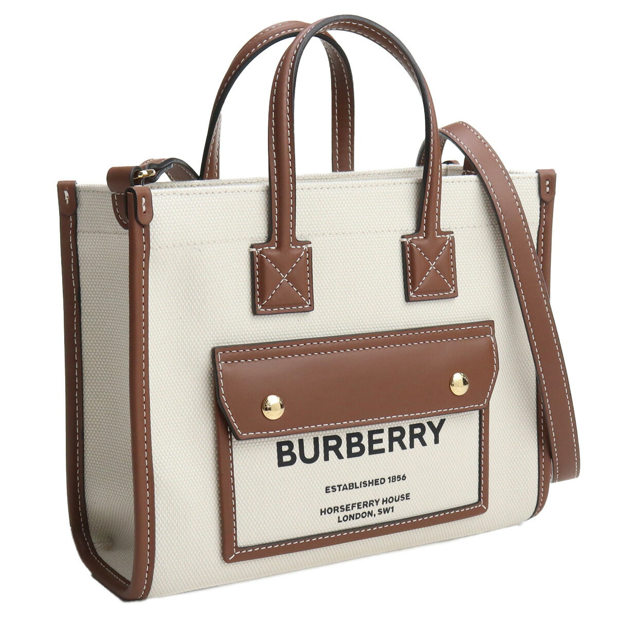 バーバリー トートバッグ レディース ブランド コットン イタリア 8044143 NATURAL-TAN ホワイト系 ブラウン系 バッグ BUR8044143011