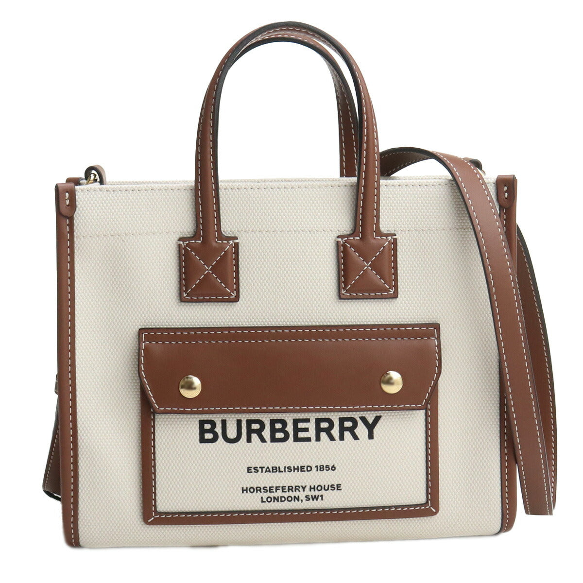 バーバリー トートバッグ レディース ブランド コットン イタリア 8044143 NATURAL-TAN ホワイト系 ブラウン系 バッグ BUR8044143011