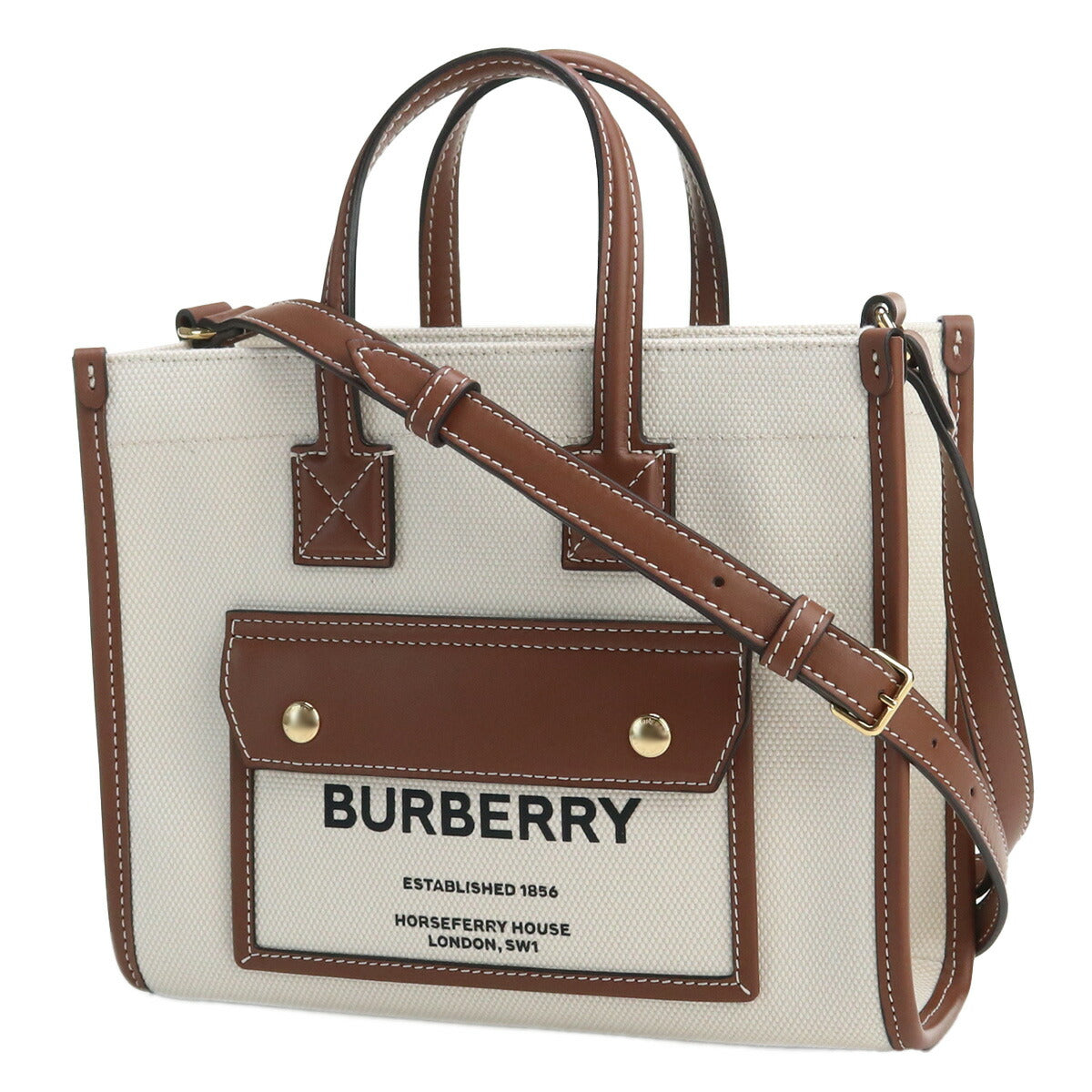 バーバリー トートバッグ レディース ブランド コットン イタリア 8044143 NATURAL-TAN ホワイト系 ブラウン系 バッグ BUR8044143011