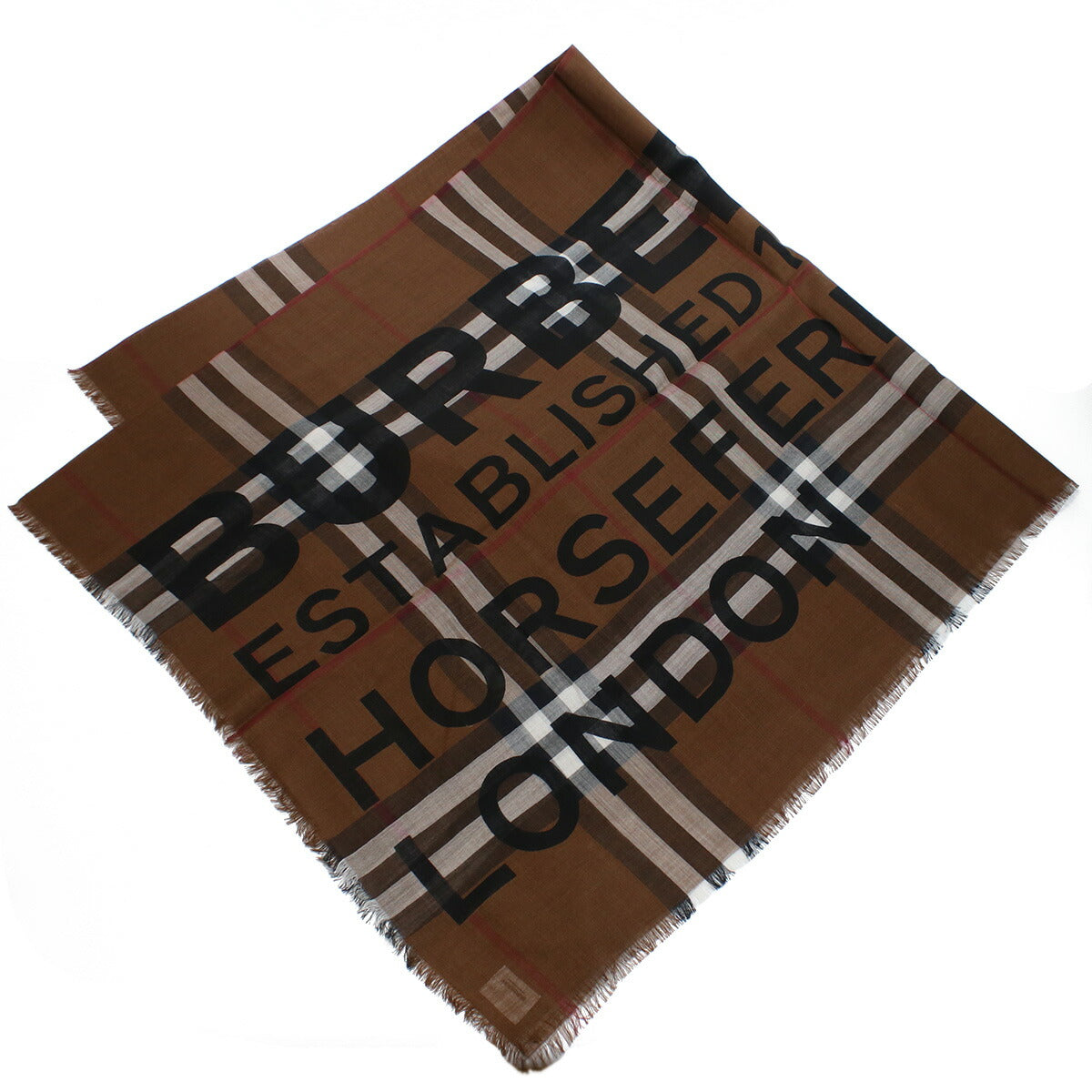 バーバリー スカーフ ユニセックス ブランド ウールイタリア 8057385 DARK BIRCH BROWN ブラウン系 マルチカラー 小物 BUR8057385011