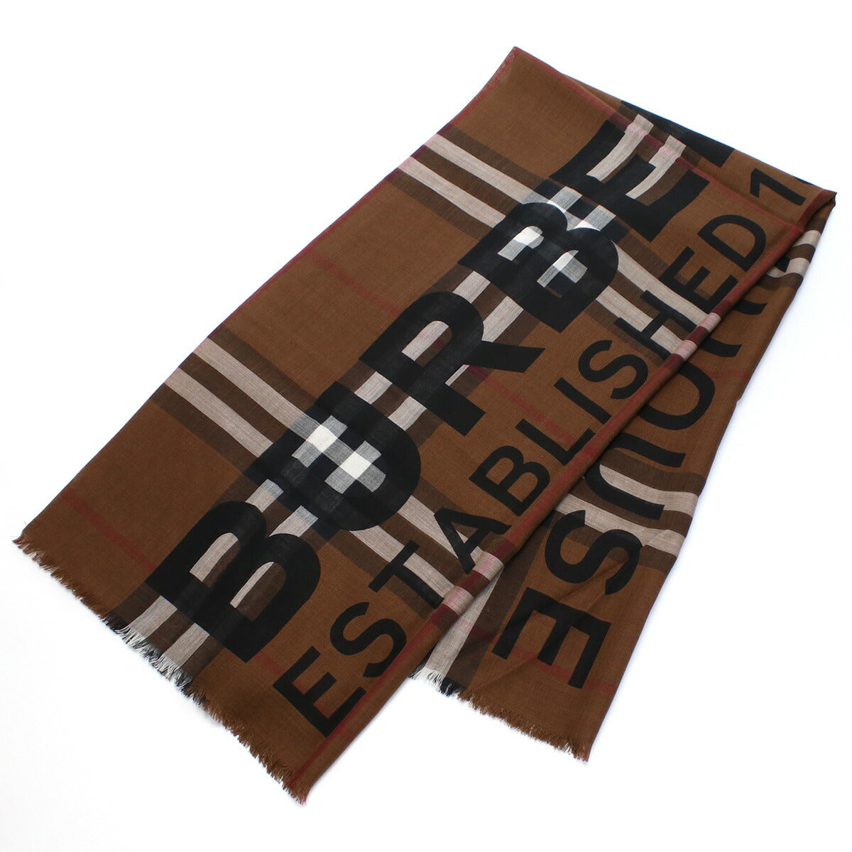 バーバリー スカーフ ユニセックス ブランド ウールイタリア 8057385 DARK BIRCH BROWN ブラウン系 マルチカラー 小物 BUR8057385011