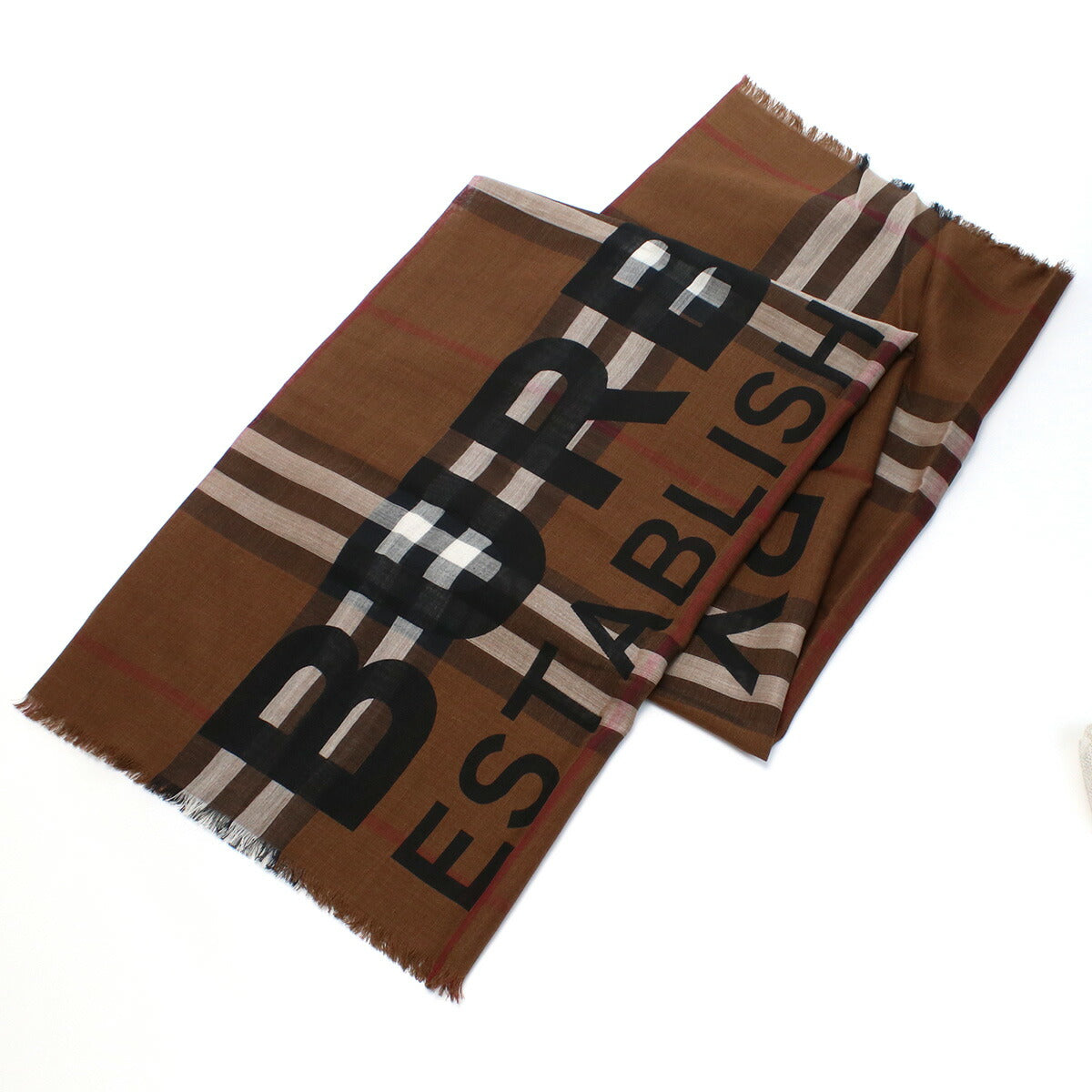 バーバリー スカーフ ユニセックス ブランド ウールイタリア 8057385 DARK BIRCH BROWN ブラウン系 マルチカラー 小物 BUR8057385011