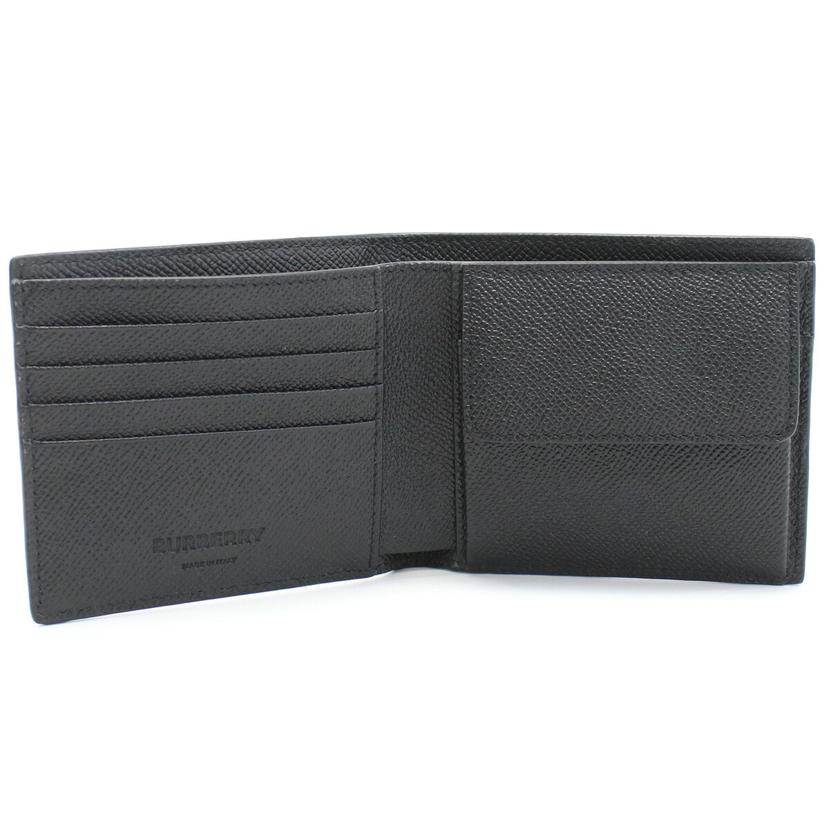 バーバリー 二折財布小銭入付き メンズ レザー イタリア 8062680 BLACK ブラック 財布 BUR8062680011