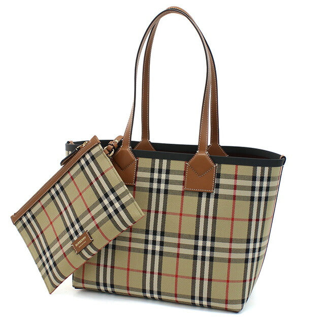 バーバリー トートバッグ レディース ブランド コットン、レザー イタリア 8066163 BRIAR BROWN-BLACK ブラウン系 マルチカラー バッグ BUR8066163011
