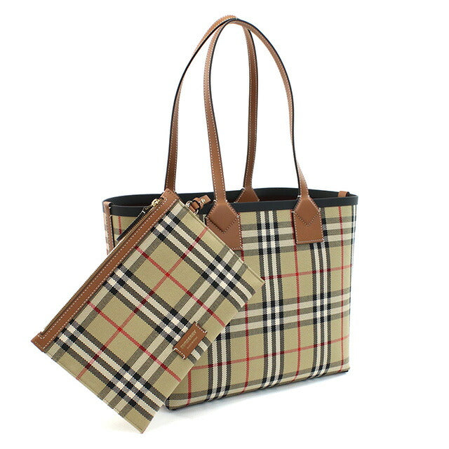 バーバリー トートバッグ レディース ブランド コットン、レザー イタリア 8066163 BRIAR BROWN-BLACK ブラウン系 マルチカラー バッグ BUR8066163011