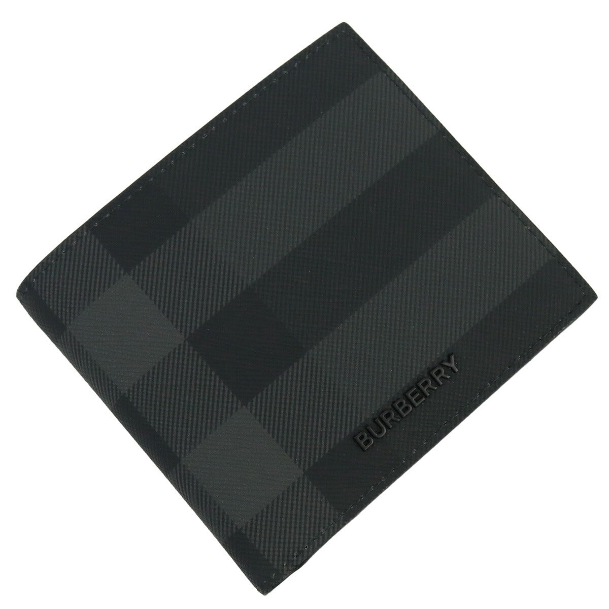 バーバリー 二折財布小銭入付き メンズ コットン 熱可塑性ポリウレタン ルーマニア 8070201 CHARCOAL ブラック グレー系 財布 BUR8070201011