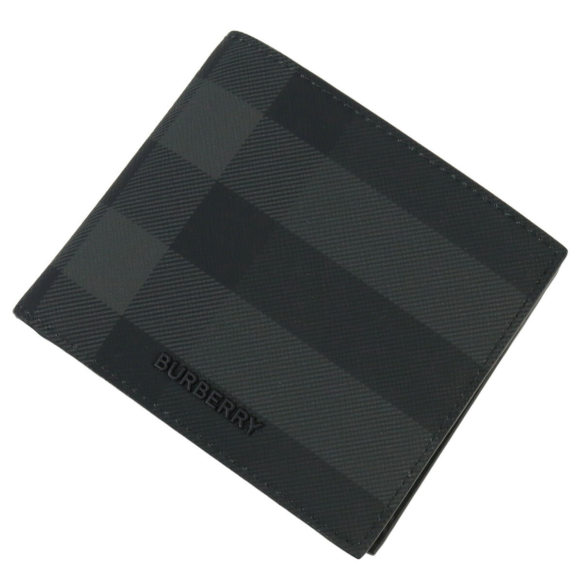 バーバリー 二折財布小銭入付き メンズ コットン 熱可塑性ポリウレタン ルーマニア 8070201 CHARCOAL ブラック グレー系 財布 BUR8070201011