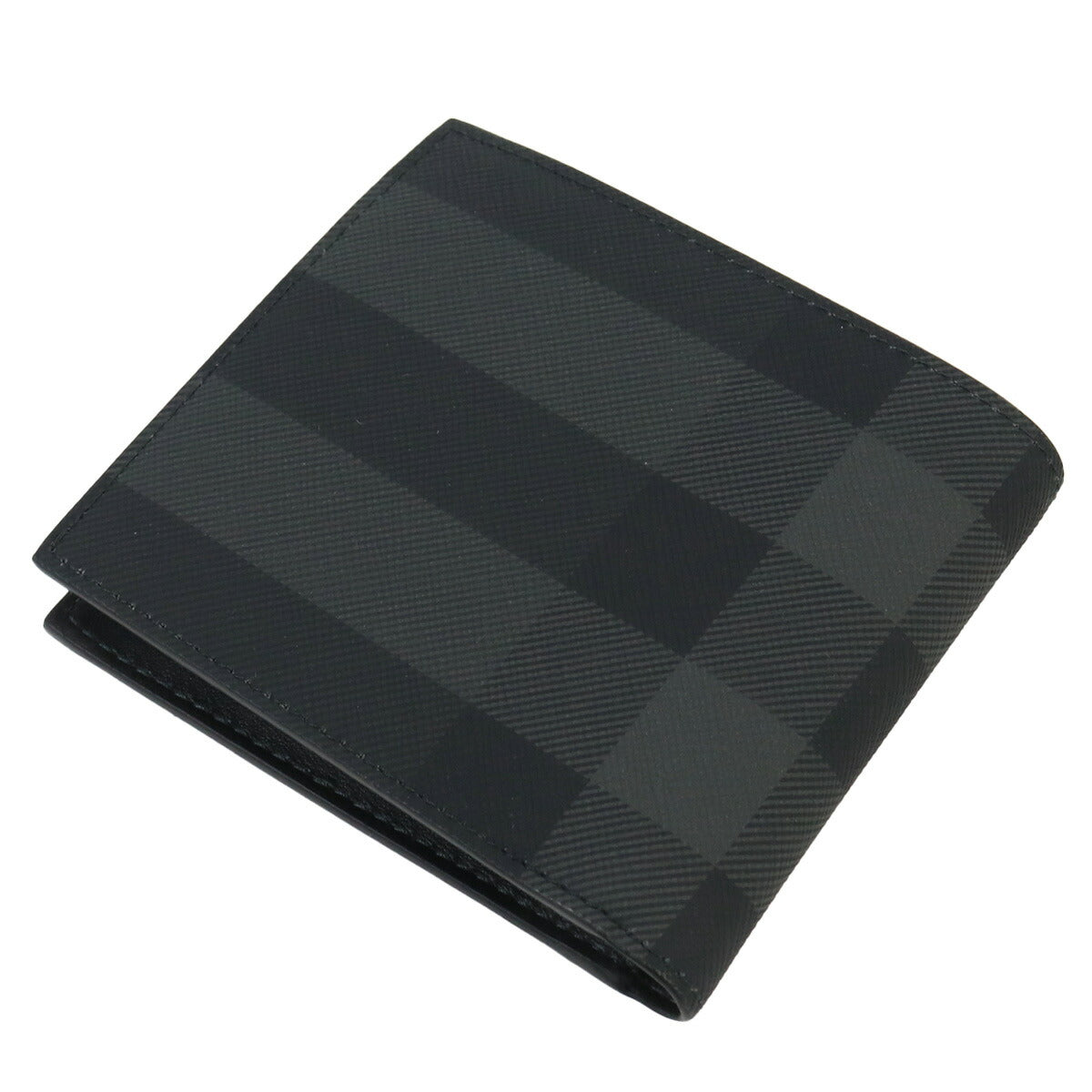 バーバリー 二折財布小銭入付き メンズ コットン 熱可塑性ポリウレタン ルーマニア 8070201 CHARCOAL ブラック グレー系 財布 BUR8070201011