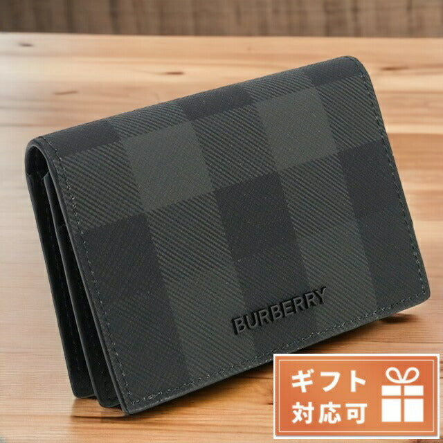 バーバリー 名刺入れ メンズ ブランド BURBERRY コットン 熱可塑性ポリウレタン モルドバ 8070204 CHARCOAL ブラック グレー系 BUR8070204011