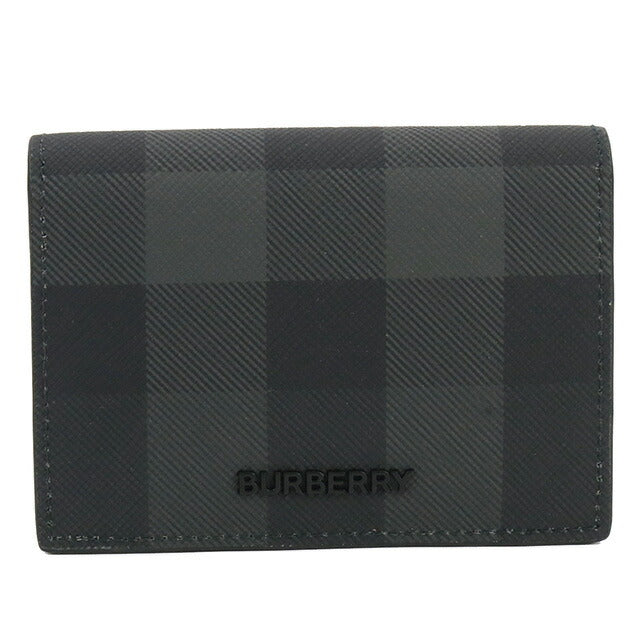 バーバリー 名刺入れ メンズ ブランド BURBERRY コットン 熱可塑性ポリウレタン モルドバ 8070204 CHARCOAL ブラック グレー系 BUR8070204011