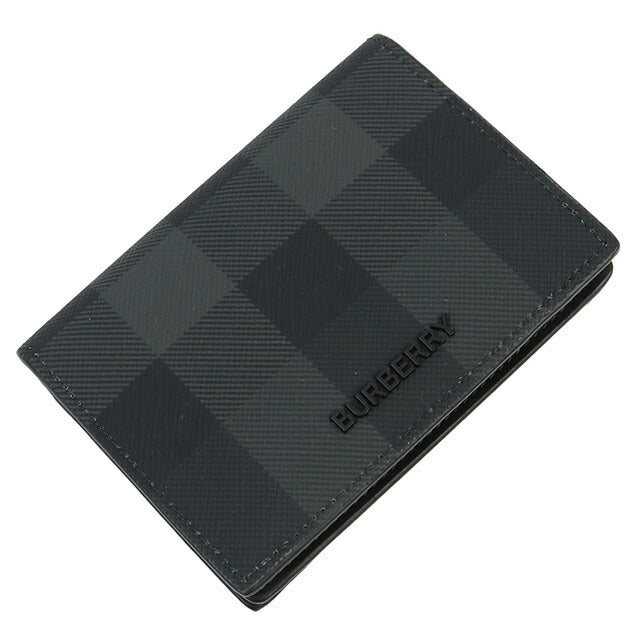 バーバリー 名刺入れ メンズ ブランド BURBERRY コットン 熱可塑性ポリウレタン モルドバ 8070204 CHARCOAL ブラック グレー系 BUR8070204011