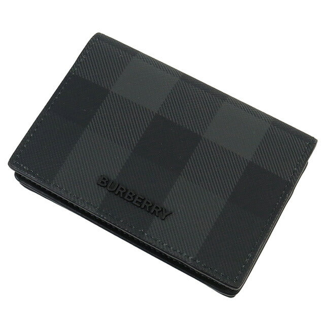 バーバリー 名刺入れ メンズ ブランド BURBERRY コットン 熱可塑性ポリウレタン モルドバ 8070204 CHARCOAL ブラック グレー系 BUR8070204011