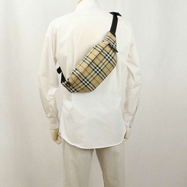 バーバリー ボディバッグ メンズ ブランド BURBERRY ナイロン ルーマニア 8084114 ベージュ系 マルチカラー バッグ BUR8084114011