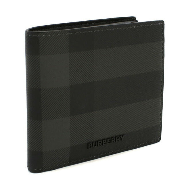 バーバリー 二折財布小銭入付き メンズ ブランド BURBERRY 8100529 CHARCOAL 財布 BUR8100529011