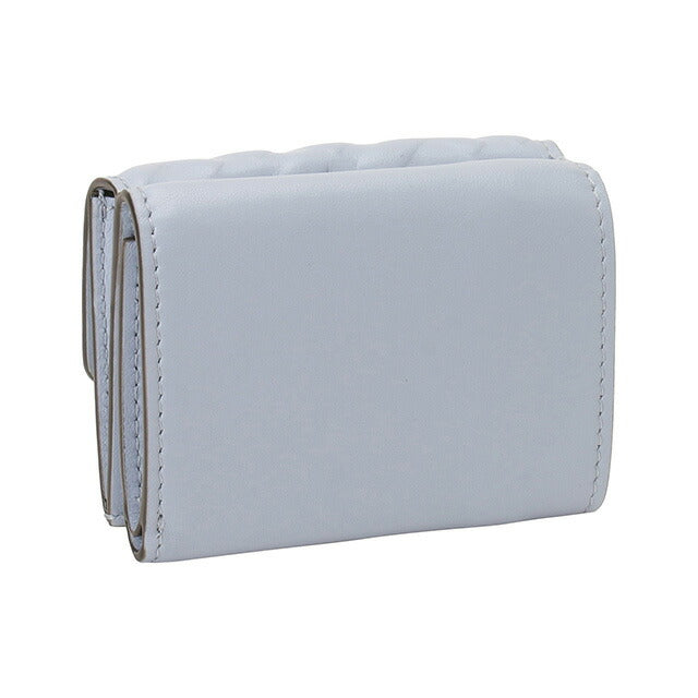 フェンディ FENDI 8M0395 AAJD F1L1W マイクロFFロゴ エンボス バゲット 三つ折り財布 コンパクトウォレット ライトブルー レディース BWFE00170L