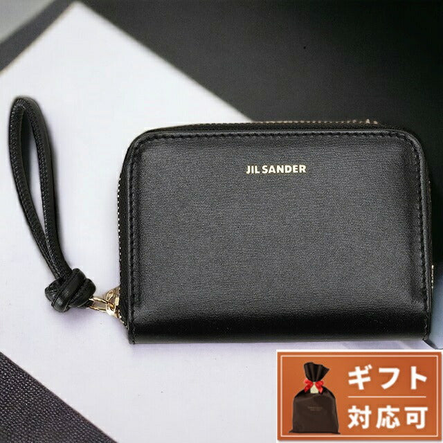 ジルサンダー JIL SANDER J07UI0007 P4841 001 ラウンドファスナー コインケース カードケース 小銭入れ ミニ財布 ブラック レディース BWJL00059L