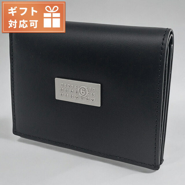 エムエムシックス メゾンマルジェラ MM6 SA5UI0015 P6418 T8013 ニューメリック 二つ折り財布 ミニ財布 ブラック レディース メンズ ユニセックス BWMX00083L