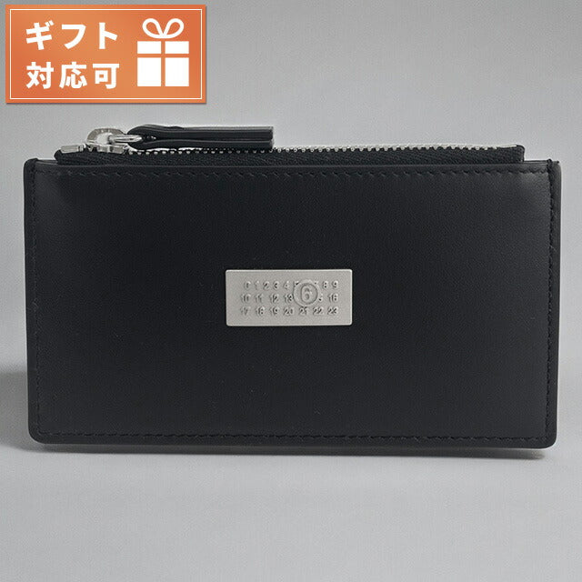 エムエムシックス メゾンマルジェラ MM6 SA5UI0016 P6418 T8013 ニューメリック ジップ カードホルダー フラグメントケース コインケース カードケース ブラック BWMX00084L