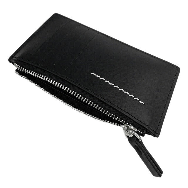 エムエムシックス メゾンマルジェラ MM6 SA5UI0016 P6418 T8013 ニューメリック ジップ カードホルダー フラグメントケース コインケース カードケース ブラック BWMX00084L