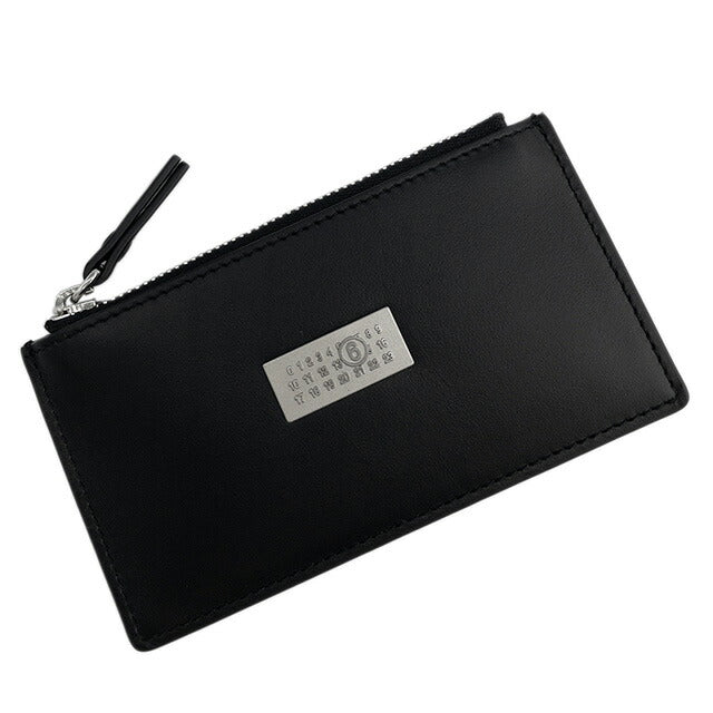 エムエムシックス メゾンマルジェラ MM6 SA5UI0016 P6418 T8013 ニューメリック ジップ カードホルダー フラグメントケース コインケース カードケース ブラック BWMX00084L