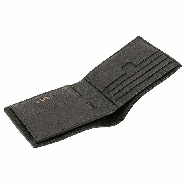 トムフォード TOM FORD Y0278 LCL158G 1N001 小銭入れ付 二つ折り財布 ブラック メンズ T LINE CLASSIC BIFOLD WALLET WITH COIN SLOT BWTD00029M