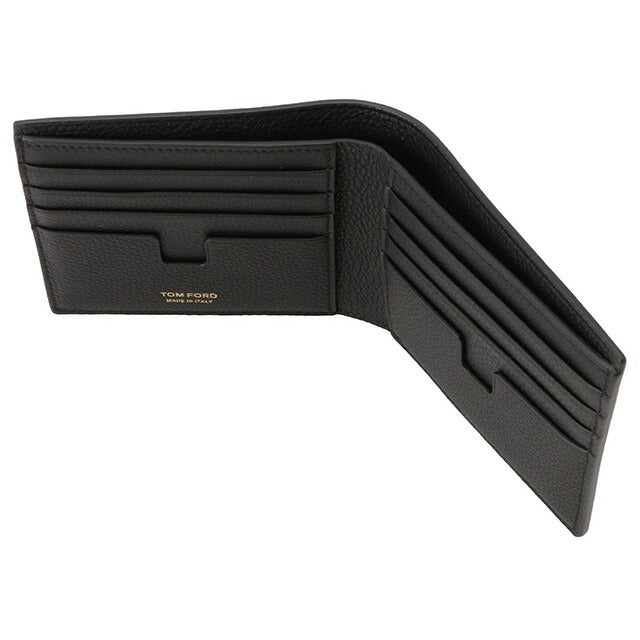 トムフォード TOM FORD Y0228 LCL158G 1N001 二つ折り財布(小銭入れ無し)ブラックメンズ ウォレット T LINE CLASSIC BIFOLD WALLET 記念品 ギフト BWTD00032M