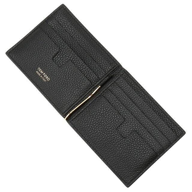 トムフォード TOM FORD YT231 LCL158G 1N001 マネークリップ付 二つ折り財布(小銭入れ無し)ブラック メンズ ウォレット BWTD00041M