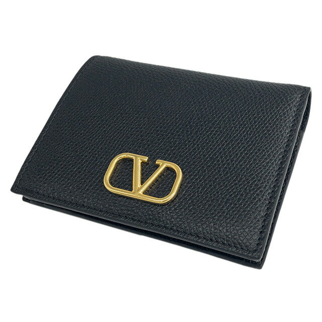 ヴァレンティノ VALENTINO 5W2P0R39 SNP 0NO Vロゴ シグネチャー スモール ウォレット 二つ折り財布 ミニ財布 ブラック レディース BWVA00053L