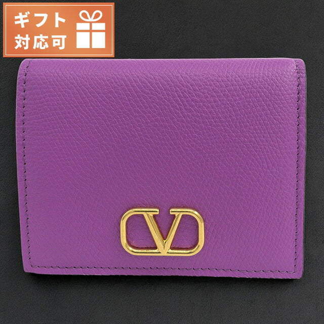 ヴァレンティノ VALENTINO 5W2P0R39 SNP ZHU Vロゴ シグネチャー スモール ウォレット 二つ折り財布 ミニ財布 ヴィヴィッド ヴァイオレット レディース BWVA00056L