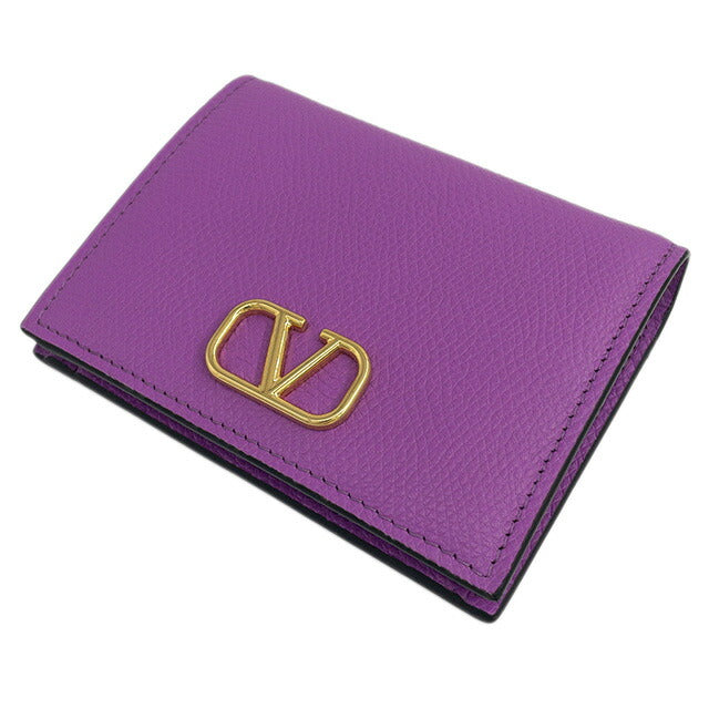 ヴァレンティノ VALENTINO 5W2P0R39 SNP ZHU Vロゴ シグネチャー スモール ウォレット 二つ折り財布 ミニ財布 ヴィヴィッド ヴァイオレット レディース BWVA00056L