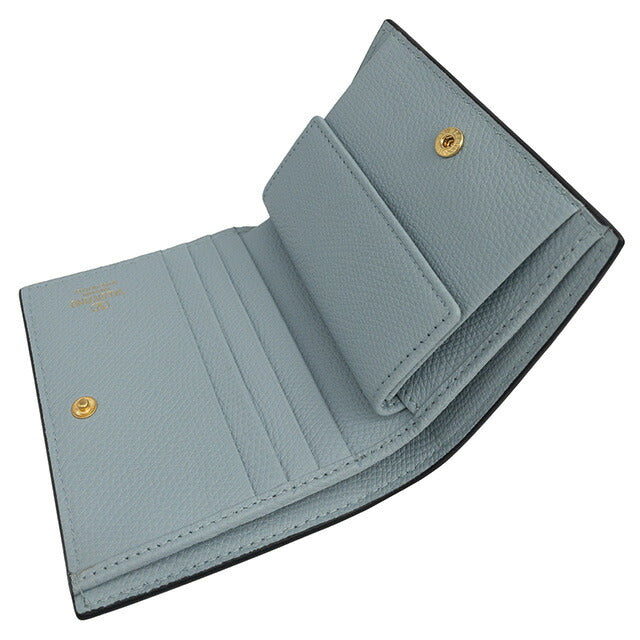 ヴァレンティノ VALENTINO 5W2P0R39 SNP ZJ4 Vロゴ シグネチャー スモール ウォレット 二つ折り財布 ミニ財布 ポーセリンブルー レディース BWVA00057L