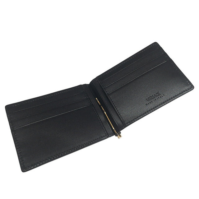 ヴェルサーチ VERSACE DPU5978 1A10544 1B00V メドゥーサ ビギー マネークリップ付 二つ折り財布(小銭入れ無し) ブラック メンズ ヴェルサーチェ BWVE00005M