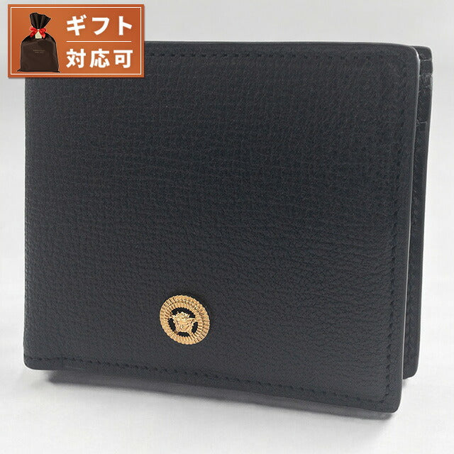 ヴェルサーチ VERSACE DPU6737 1A10544 1B00V メドゥーサ ビギー 小銭入れ付 二つ折り財布 ブラック メンズ ヴェルサーチェ MEDUSA BIGGIE BI-FOLD WALLET BWVE00006M