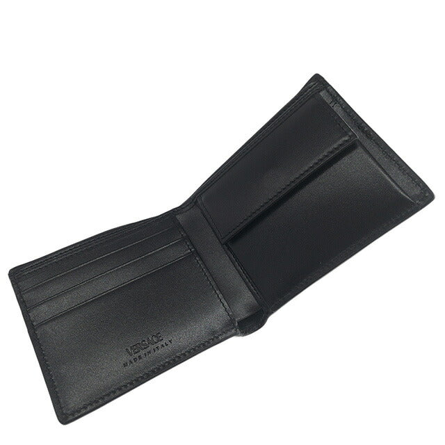 ヴェルサーチ VERSACE DPU6737 1A10544 1B00V メドゥーサ ビギー 小銭入れ付 二つ折り財布 ブラック メンズ ヴェルサーチェ MEDUSA BIGGIE BI-FOLD WALLET BWVE00006M