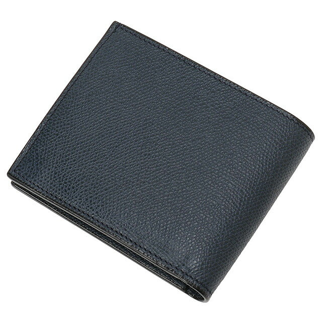 ヴァレクストラ VALEXTRA V8L23 028 BB / SGNL0023028LRDWF99 BB 小銭入れ付 二つ折り財布 ネイビー メンズ レディース ユニセックス BWVX00007M