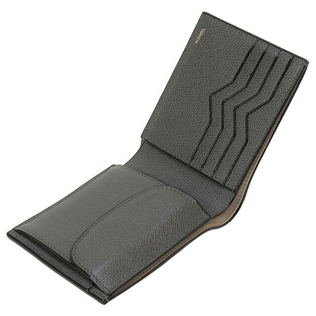 ヴァレクストラ VALEXTRA V8L23 028 GF / SGNL0023028LRDWF99 GF 小銭入れ付 二つ折り財布 ダークグレー メンズ レディース ユニセックス BWVX00008M
