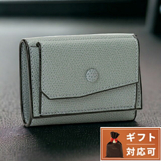 ヴァレクストラ VALEXTRA V8L26 028 BP / SGNL0026028LRLWF99 BP 三つ折り財布 ミニ財布 コンパクトウォレット パウダーブルー BWVX00018L