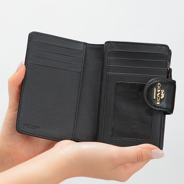 コーチ 二つ折り財布 レディース ブランド COACH シグネチャー レザー C0082 IMCBI 1 カーキ/ブラック C0082-IMCBI-1