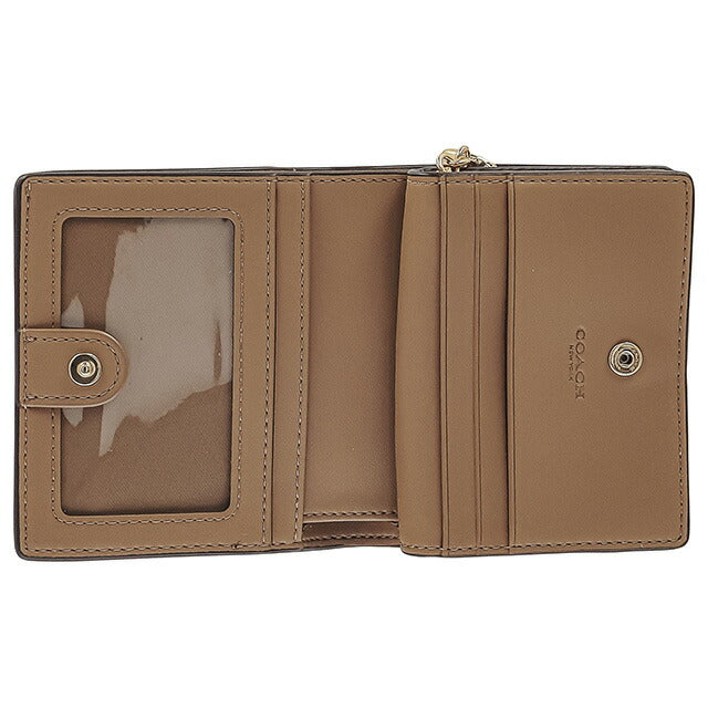 コーチ 二つ折り財布 レディース ブランド COACH レザー C2862 IMTAU 1 トープ/ベージュ C2862-IMTAU-1