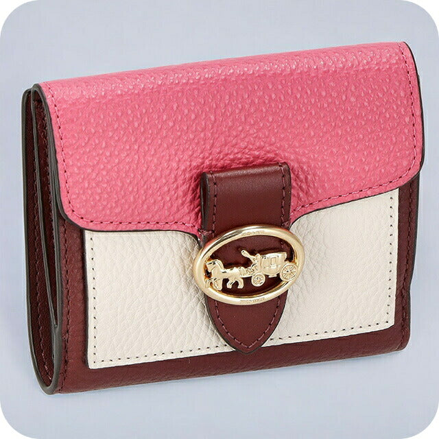 コーチ 二つ折り財布 レディース ブランド COACH レザー C4089 IMSPV 1 チョーク/ピンク C4089-IMSPV-1
