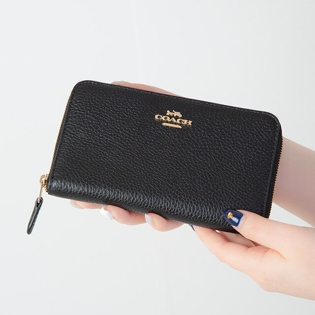 コーチ 二つ折り財布 レディース ブランド COACH レザー C4124 IMBLK 1 ブラック C4124-IMBLK-1