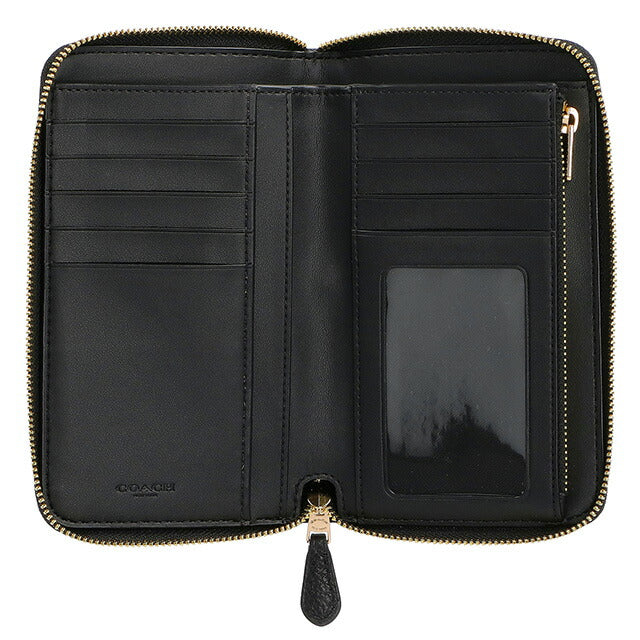 コーチ 二つ折り財布 レディース ブランド COACH レザー C4124 IMBLK 1 ブラック C4124-IMBLK-1