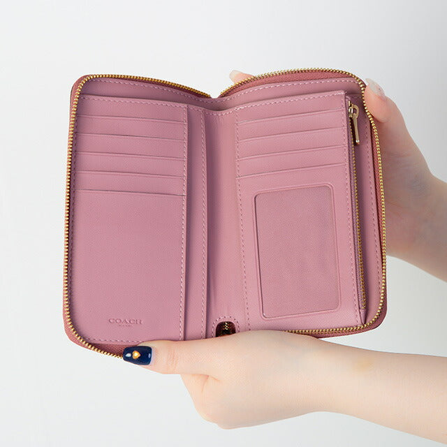 コーチ 二つ折り財布 レディース ブランド COACH レザー C4124 IMOUS 1 ピンク C4124-IMOUS-1