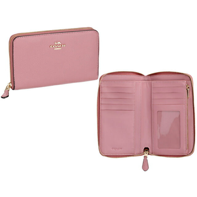コーチ 二つ折り財布 レディース ブランド COACH レザー C4124 IMOUS 1 ピンク C4124-IMOUS-1