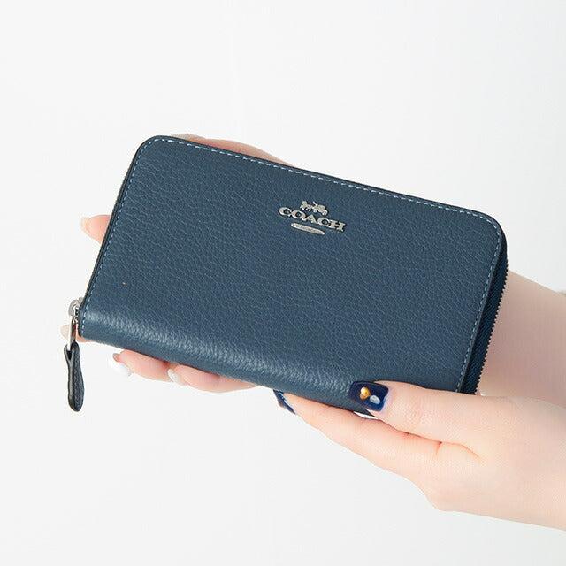 コーチ 二つ折り財布 レディース ブランド COACH レザー C4124 SV DE 1 ブルー C4124-SV-DE-1
