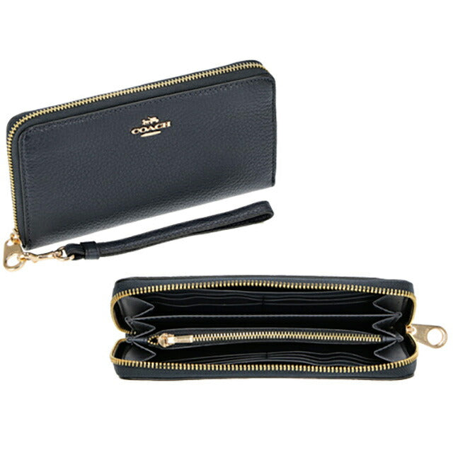 コーチ 長財布 レディース ブランド COACH レザー C4451 IMMID 1 ミッドナイト ネイビー C4451-IMMID-1
