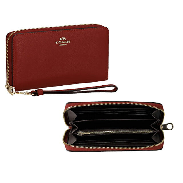 コーチ 長財布 レディース ブランド COACH レザー C4451 IMUP7 1 レッド C4451-IMUP7-1