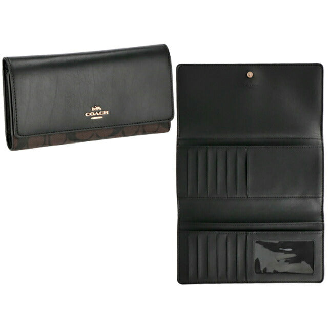コーチ 長財布 レディース ブランド COACH C5966 ブラック/ブラウン C5966-IMAA8-1